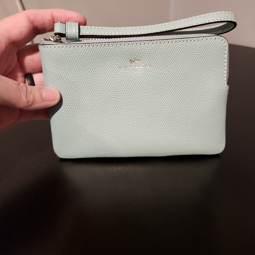 Coach Mint Green Wristlet